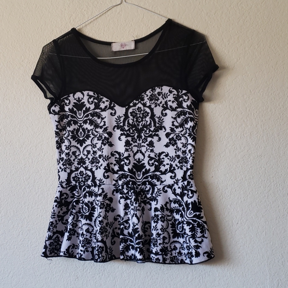 Mini Black and White Blouse